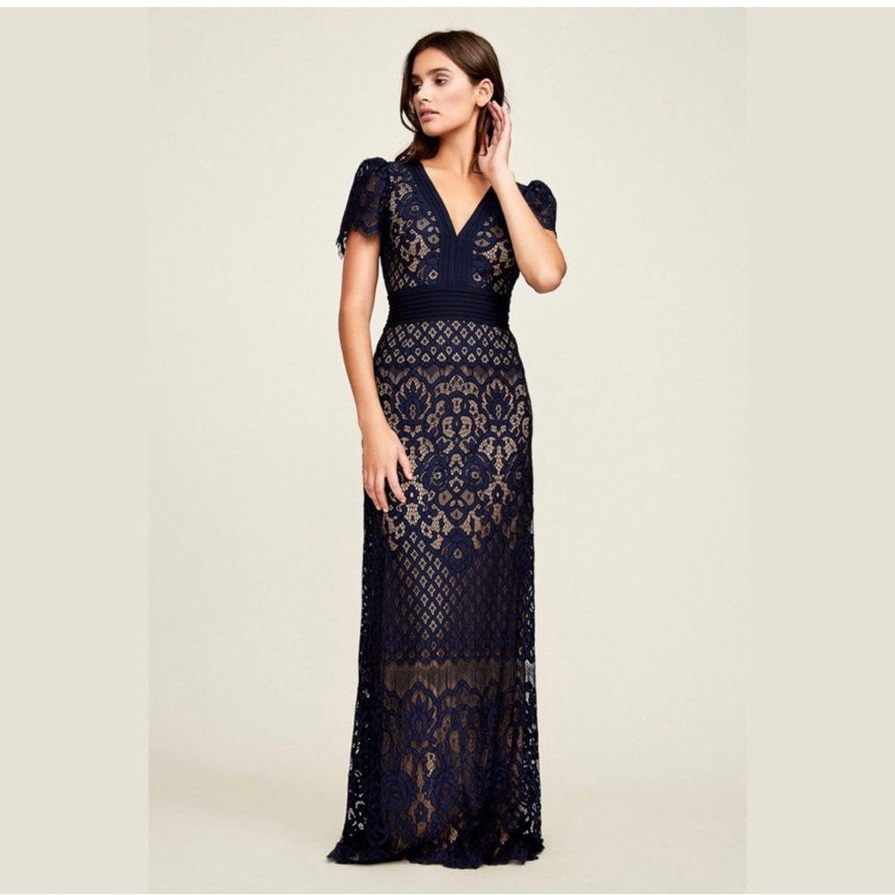 NWT Tadashi Jessamyn Lace Gown in Blue- Size 10.-SORRY NOT AVAILABLE - Picture 1 of 15
